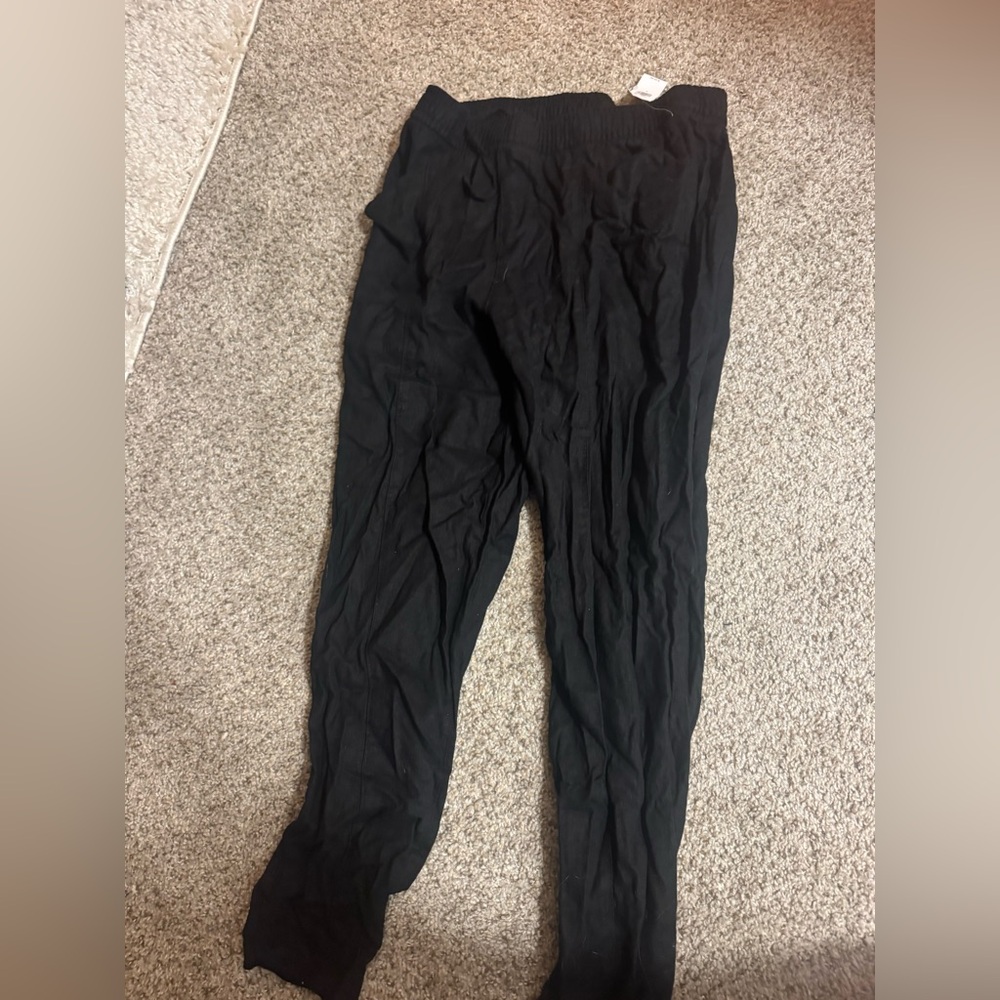 TRIO Old Navy High-waisted cropped linen blend tapered pants - Picture 3 of 9